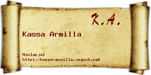 Kassa Armilla névjegykártya